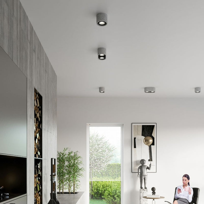 Premium Concrete Ceiling Lamp - Industrial Design GU10 - High Quality