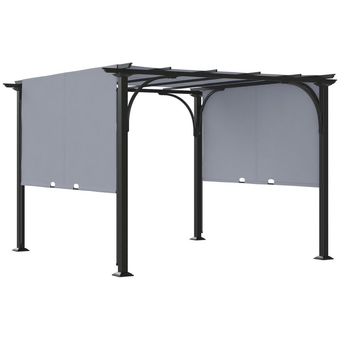 Outsunny Retractable Pergola - Premium Sun Shade for Garden, Patio, and Outdoor Living - Durable Metal Construction