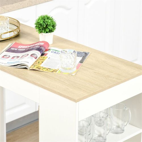 Coffee Bar Table Two-function design Natural Wood Effect 115W x 50D x 102.7Hcm 100kg