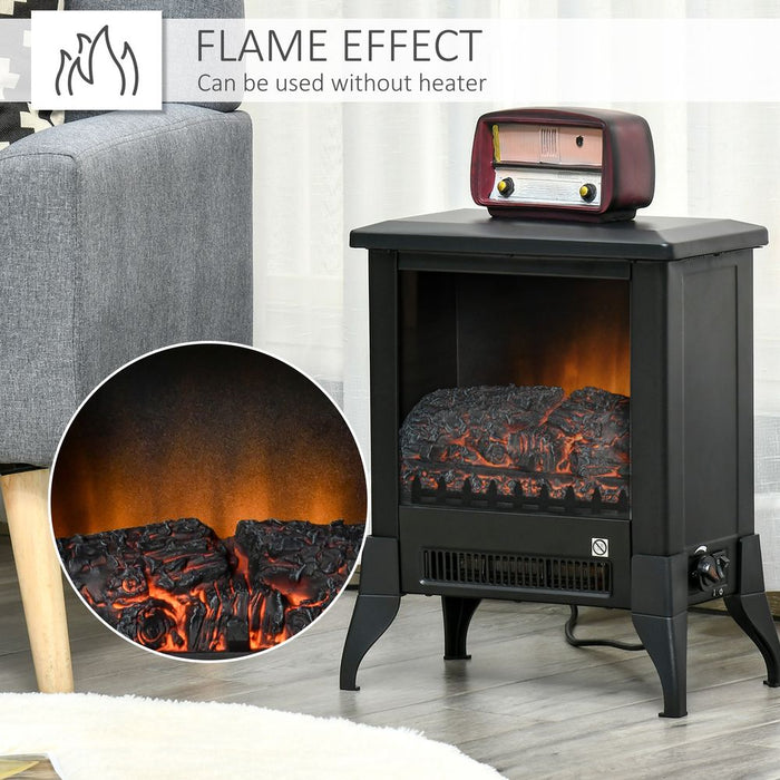 Electric Fireplace Stove Heater Adjustable Temperature and Overheat Protection