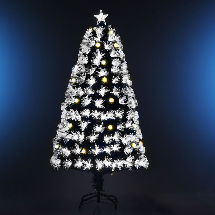 5ft White Light Christmas Tree 90 LEDs Star Topper Tri-Base Pre-Lit Home