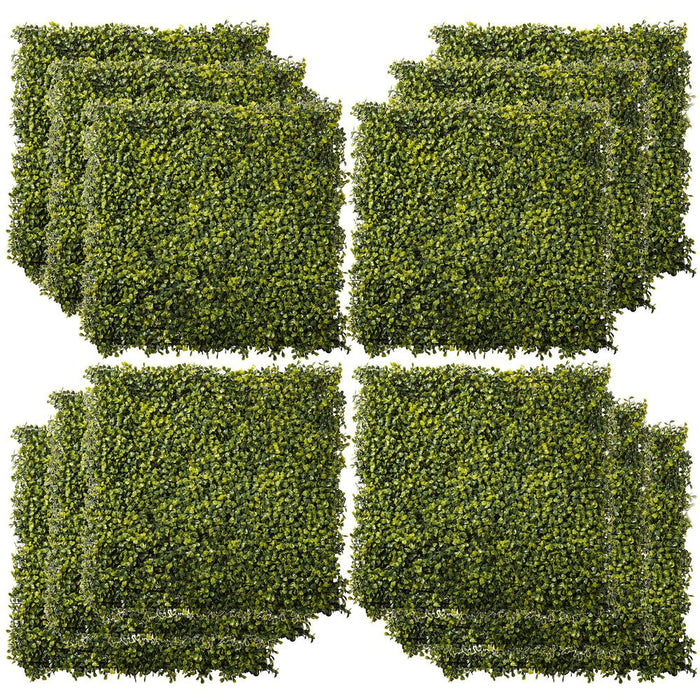 12PCS Artificial Boxwood Wall Panels - Transform Your Space with Realistic Greenery - No Maintenance Needed