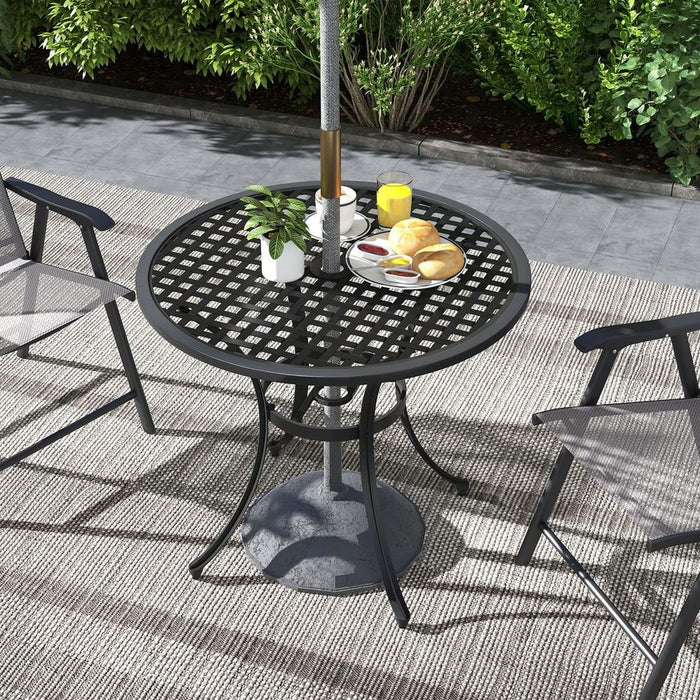 Premium Outsunny Cast Aluminium Bistro Table - Balcony, Black - High-Quality & Weather Resistant - Shop Now!