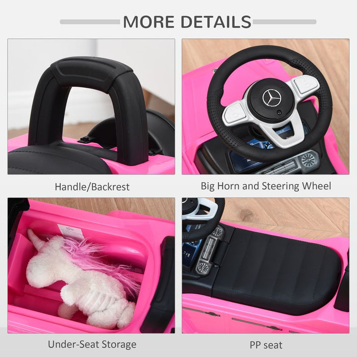 Benz G350 Kids Ride on Sliding Car w/ Under Seat Storage No Power Pink HOMCOM