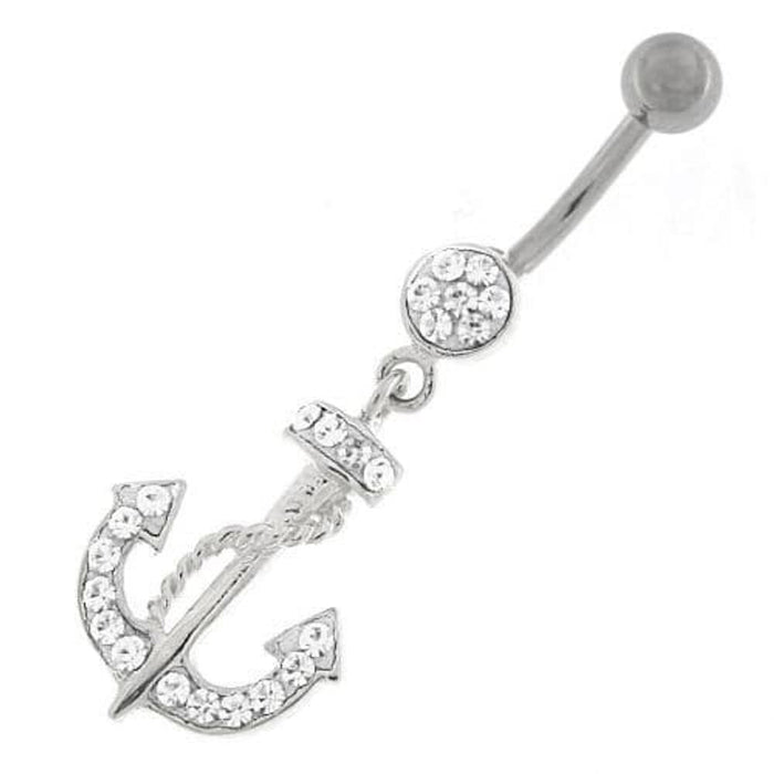 Fancy Hanging Anchor Dangling Belly Ring