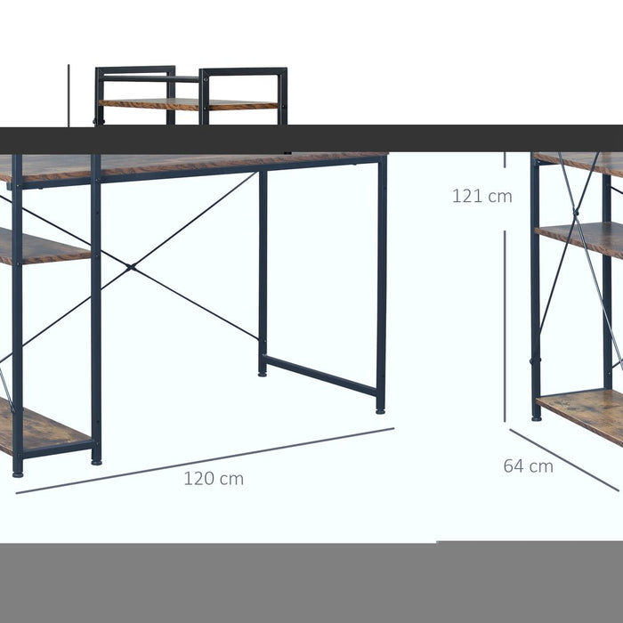 Stylish Computer Desk | 4-Tier Bookshelf | Home Office | Space-Saving | Multifunctional | High Quality