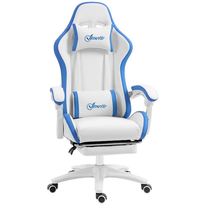 Vinsetto Racing Style Gaming Chair with Reclining Function Footrest, Blue