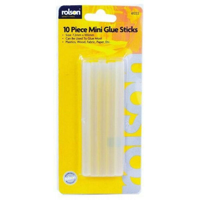 Rolson 10Pcs Mini Glue Sticks - 61222, 72 x 100mm, for DIY Jobs