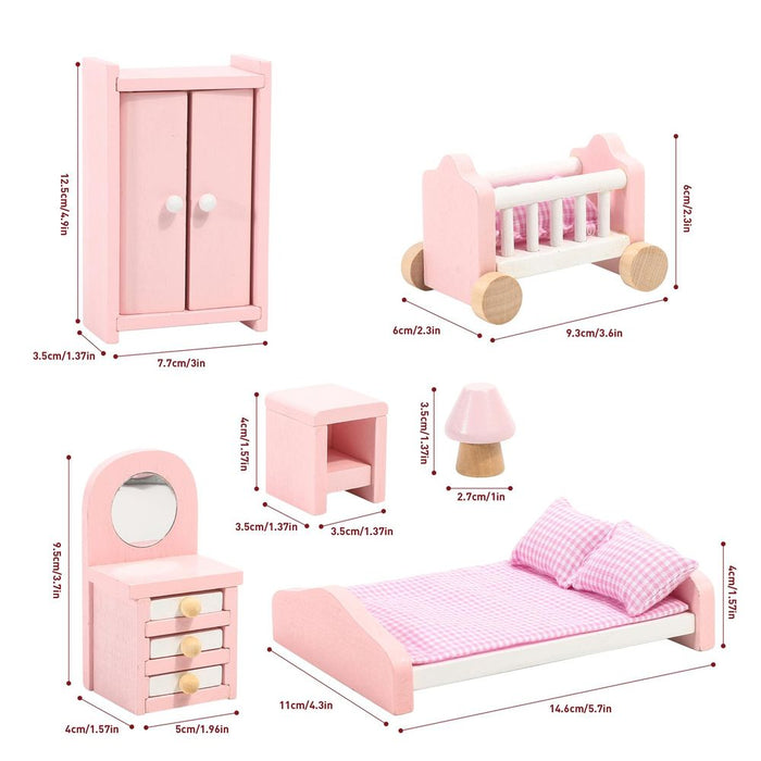 SOKA Bedroom Dollhouse Furniture Set - 6 Pieces