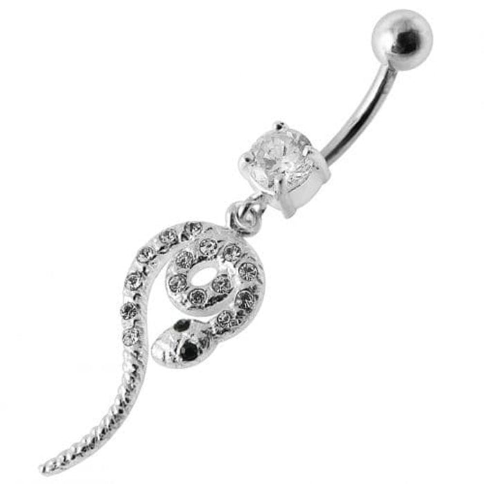 Snake Jeweled Dangling Belly Ring