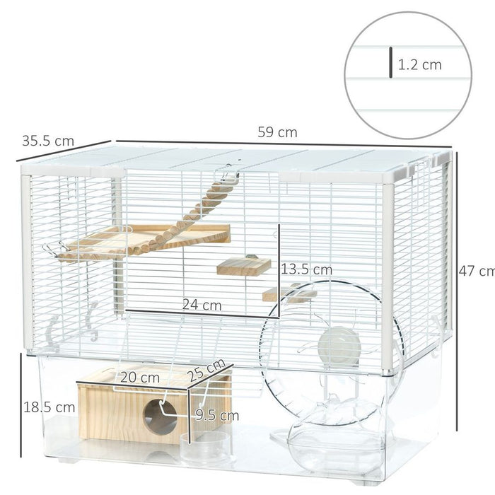 PawHut Hamster Cage - Spacious w/ Deep Bottom, Ramp, Exercise Wheel - Perfect for All Small Pets. Quality & Detail-Oriented Seller