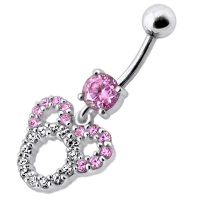 Fancy  Silver Dangling Belly Navel Ring