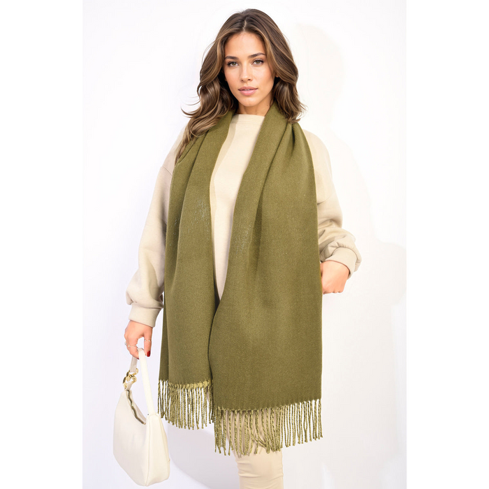 Cozy Winter Oversized Scarf with Tassel