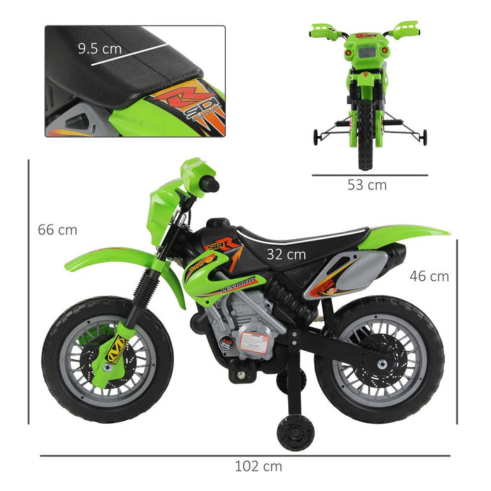 6V Kids Electric Motorbike Motorcycle Ride On for 3-6 Years Red HOMCOM Green