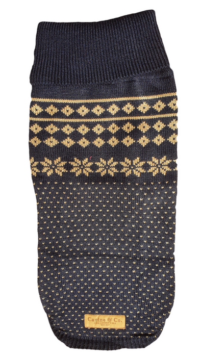 The Bailey Fair Isle - Gold on Blue - High Quality Dog Jumper