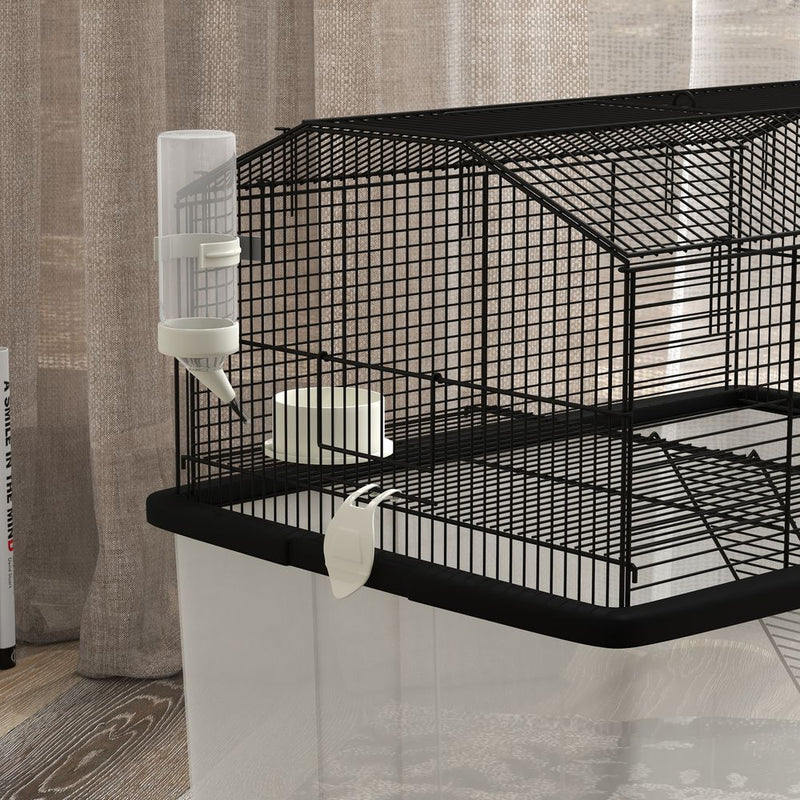 Premium 2-Tier Hamster Cage w/ Food Dish & Ramp - Spacious & Stylish Home for Your Small Pets