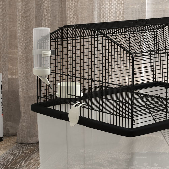 Premium 2-Tier Hamster Cage w/ Food Dish & Ramp - Spacious & Stylish Home for Your Small Pets