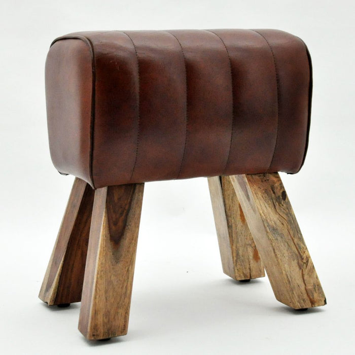 Luxury Leather Footstool: 48CM - Sturdy, Versatile, Premium Quality