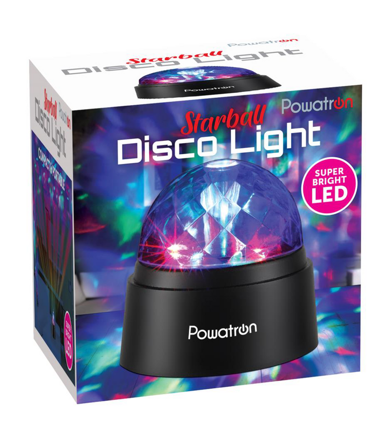 POWATRON Crystal Starball Disco Light Projector Mini Disco Party Lights Enchanting Patterns Compact & Portable Disco Ball Light for Home Parties Kids & Adults RGB Stage Lamp Light Batteries Included