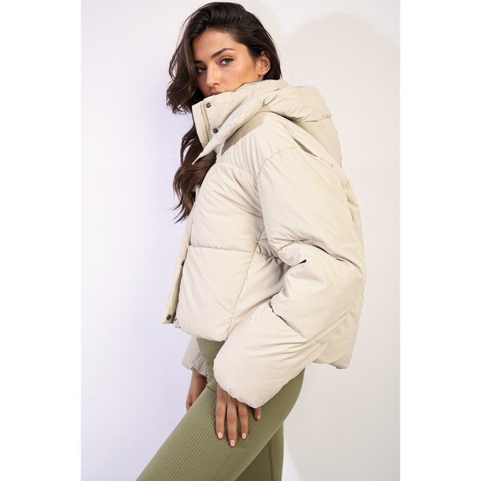 Hooded Puffer Jacket: Warm, Stylish, Snap & Zip