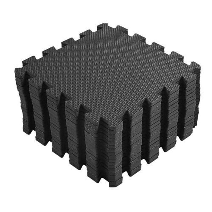 Premium 10pc Black Interlocking Foam Mats 30x30 - High Quality, Safe & Durable - Ideal for Playrooms, Gyms & More