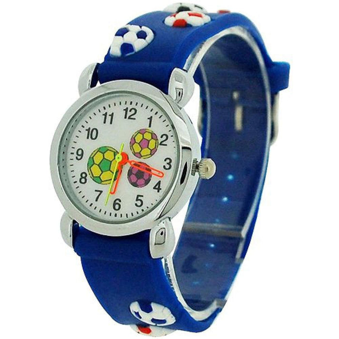 Relda 3D Soccer Blue Silicone Boy's Watch REL45