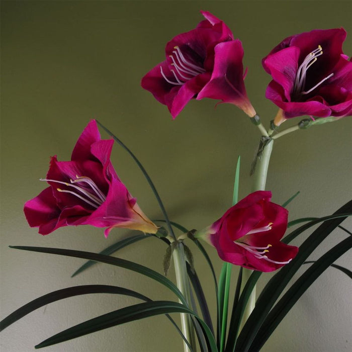 Realistic Artificial Amarylis: Pink, 5 Flowers