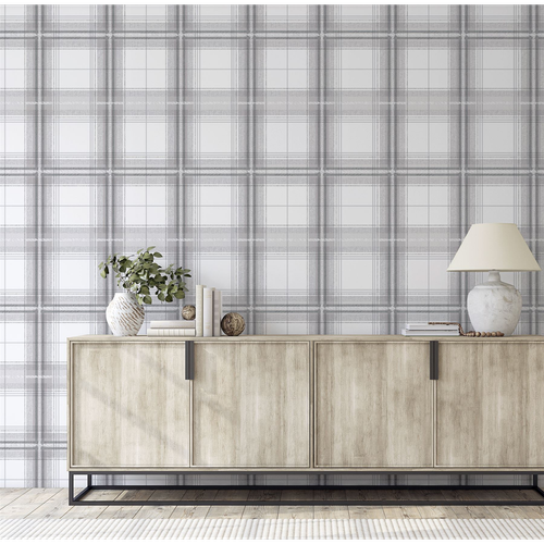 Woven Check Grey/White sw12 wallpaper