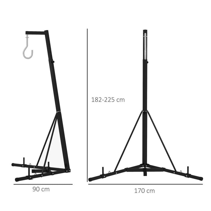 Foldable and Adjustable Punch Bag Stand (Heavy Bag/Speed Bag) - Space-Saving, Stable, Ideal for Boxing & MMA