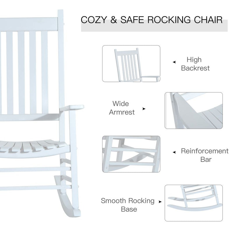 Stylish Garden Rocking Chair: Outdoor Swing, Wooden Rocker for Balcony, Deck