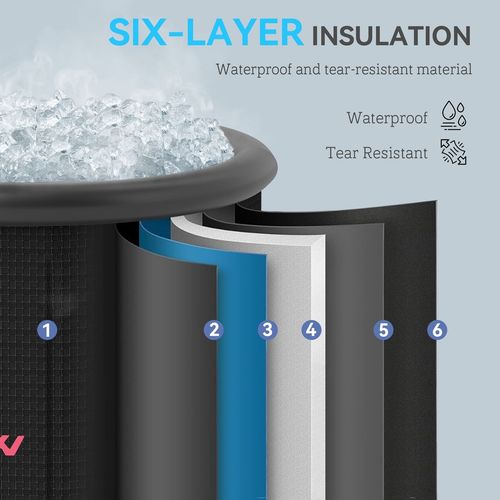 SPORTNOW Ice Bath Tub Outdoor, 300L Portable Cold Water Therapy Tub, Black