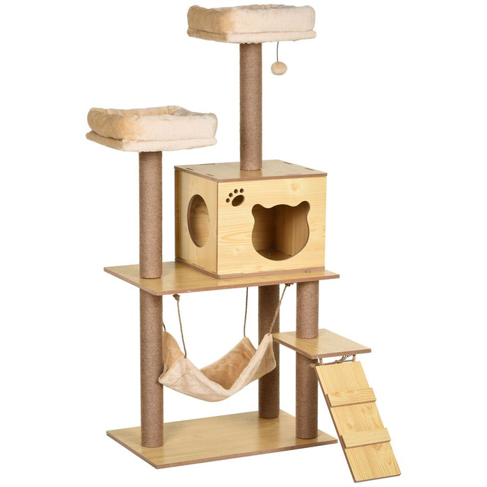 Premium 130cm Cat Tree: Multi-Level Plush Cat Tower for Indoor Cats - High-Quality and Easy to Assemble!