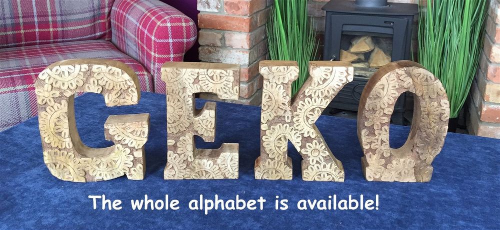 Exquisite Hand Carved Wooden Flower Letter O | Rustic Décor | Free Standing or Wall Mounted | Perfect Gifts for All Occasions