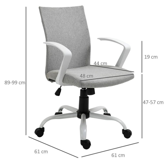 Linen Swivel Computer Desk Chair - Office Chair, Light Grey