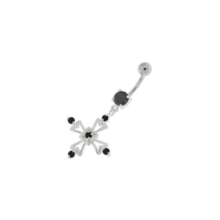 Jeweled Irish Cross Navel Belly Button Ring