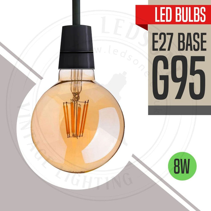 10 Pack Dimmable LED Edison Vintage Amber Glass Light Bulbs - E27 Base, Warm white 2700K, High Quality, Long Lasting