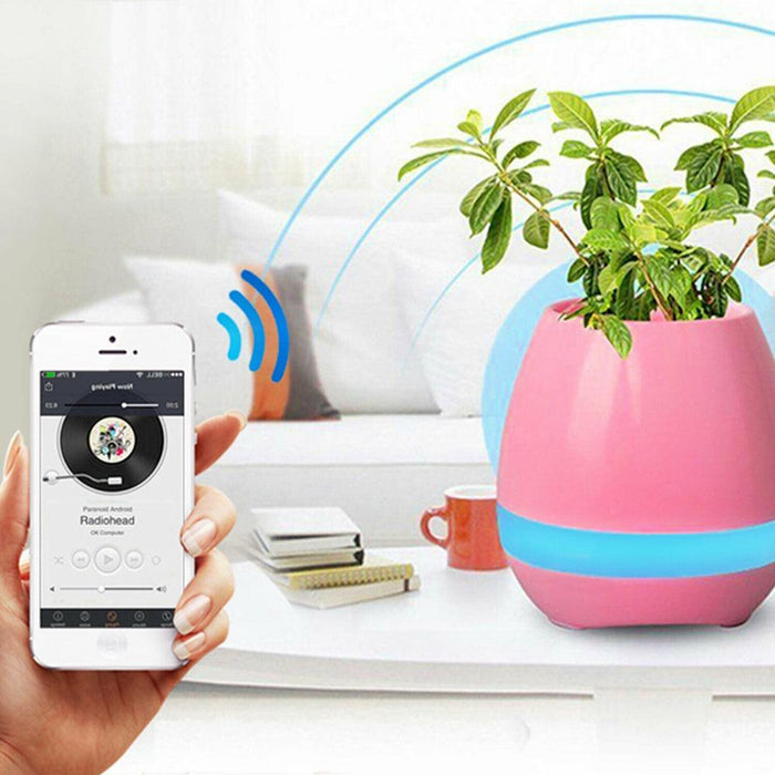 Debonair Music Flower Pot Bluetooth Speaker - Perfect for Bedroom, Office & Living Room - High-Quality [Pink]