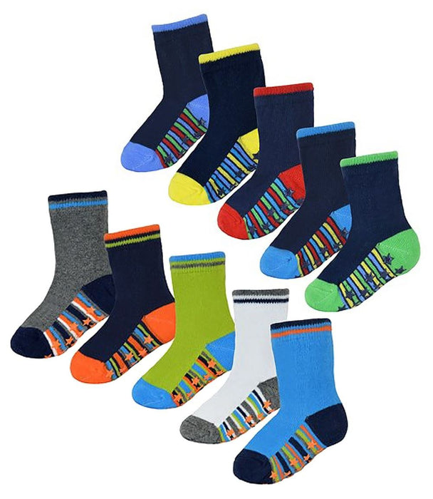 Baby Boys 10 Pack Heel & Toe Socks with Grippers