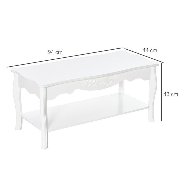 Coffee Table, 94Lx44Wx42H cm-White