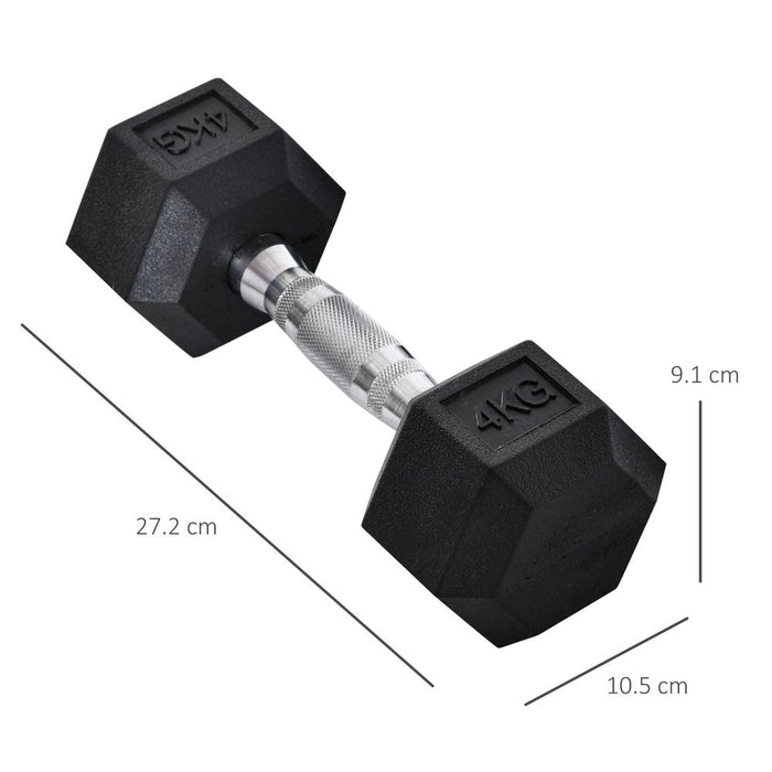 Premium Hex Dumbbell Set 8kg - Non-Slip Grip & Sturdy Build for Effective Home Workouts - HOMCOM