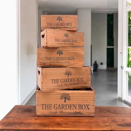 35/32/28/25/22CM SET 5 WOODEN BOXES