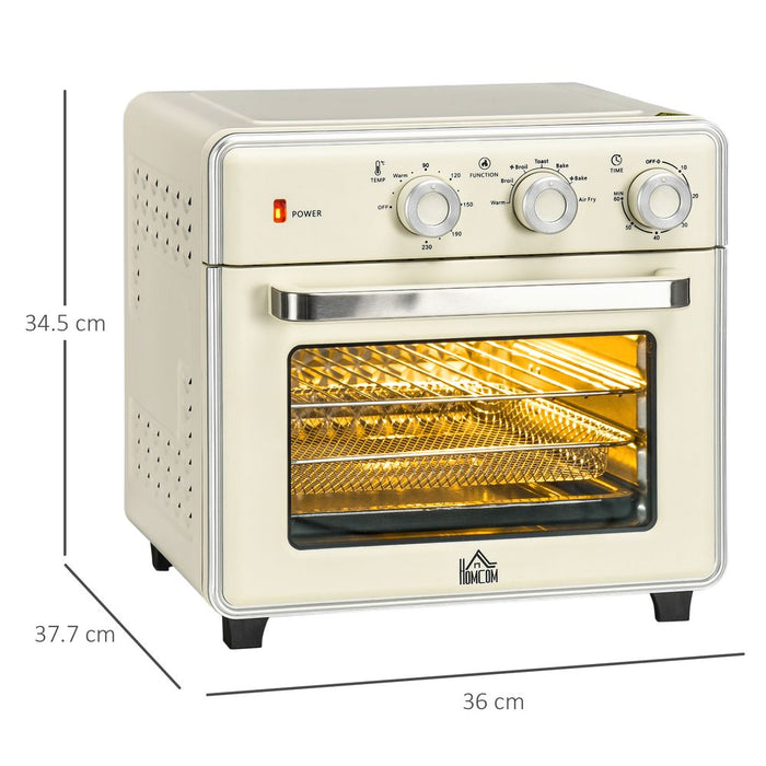 HOMCOM 7-in-1 Toaster Oven 1400W: Retro Styling, Adjustable Thermostat, 60-min Timer - High Quality