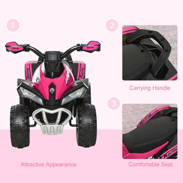 4 Wheel Quad Toddler Ride on Car Foot-to-Floor Sliding Walking Car HOMCOM Pink