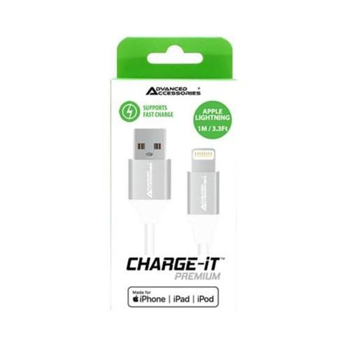 Premium MFI 8 Pin USB Cable - Fast Charge, Sync &amp; Durability - White (C89)