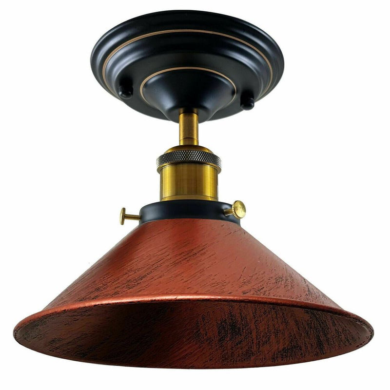 Retro Industrial Ceiling Light - Metal Cone Shade - Indoor Lighting