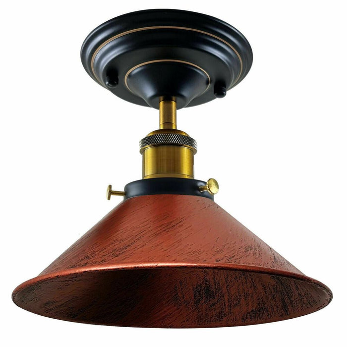 Retro Industrial Ceiling Light - Metal Cone Shade - Indoor Lighting