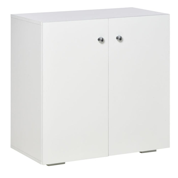 HOMCOM Storage Cabinet w/Two Shelves Wooden Sideboard Freestanding Kitchen Cupboard Bookcase - White