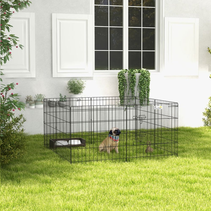 PawHut 24" Pet Dog Playpen, 8-Panel Metal Fence, Safe & Secure Space