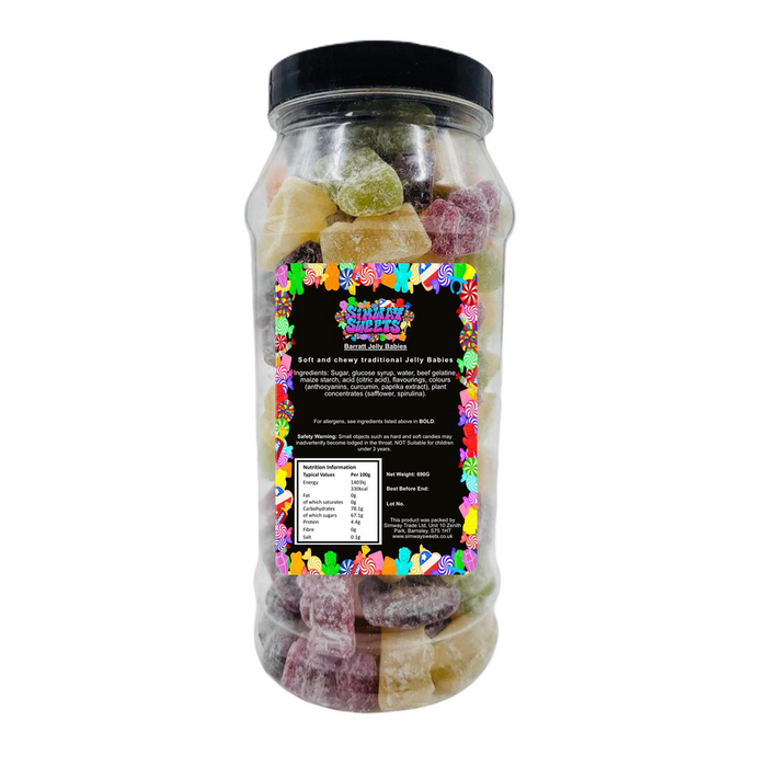 Premium Quality Jelly Babies Gift Jar - Retro Sweets Delivered to Your Door