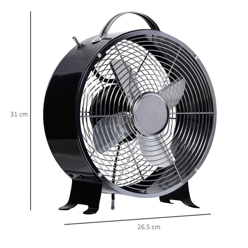HOMCOM 10" 2-Speed Electric Table Desk Fan w/Safety Guard Anti-Slip Feet Portable Personal Cooling Fan Home Office Bedroom Black